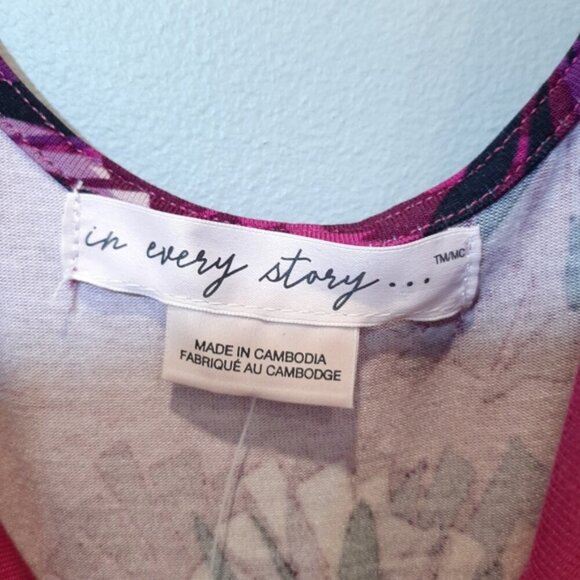 3/$20 IN EVERY STORY Floral Long Sleeve Top Cowl Neck Back Cut Out Ruched Flowy - Picture 9 of 13